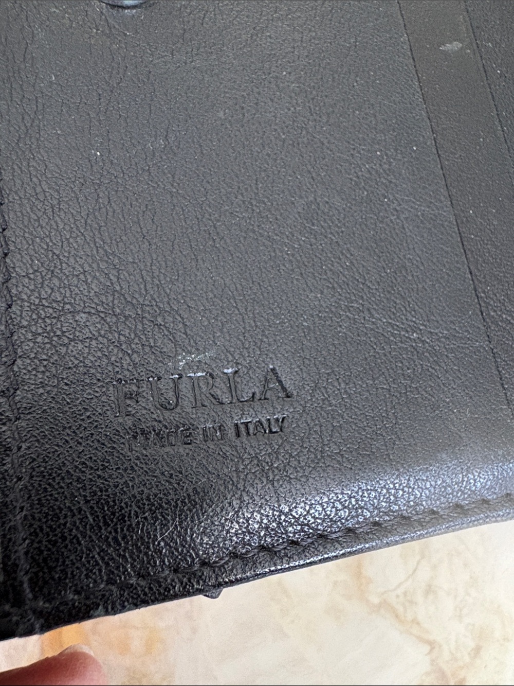Furla Black Leather Bifold Wallet Silver Logo Made in Italy - Picture 7 of 15